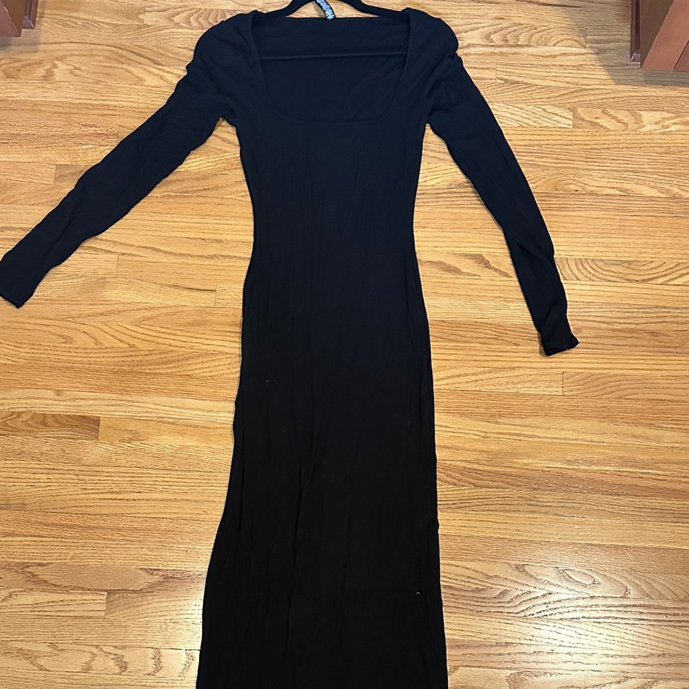 SKIMS Black Long Sleeve Dress